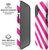 Pink and White Geometric Stripes iPhone 16 Magsafe Impact Case